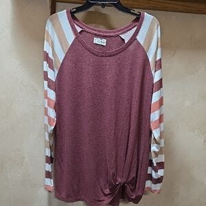 Maurices Striped Long Sleeve Women's Top